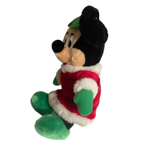 Vintage Disney World Parks Minnie Mouse Christmas Outfit Plush Stuffed Animal - Picture 5 of 14